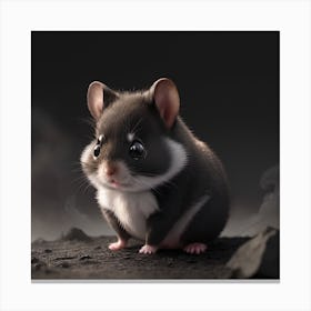 Black Cute Hamster Canvas Print