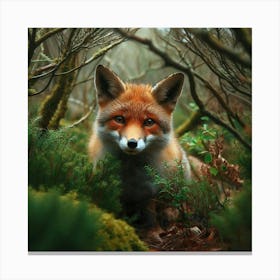 Fox In The Woods Canvas Print