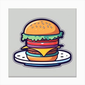 Cartoon Burger 3 Canvas Print