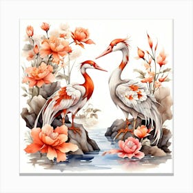 Chinese Cranes 3 Canvas Print