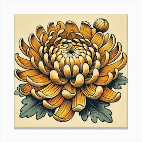 Tattoo Chrysanthemum 4 Canvas Print