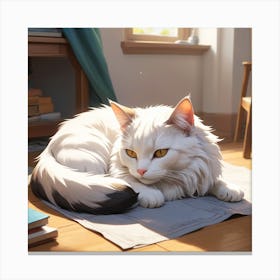 White Cat 2 Canvas Print