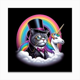 Cat And Unicorn Canvas Print