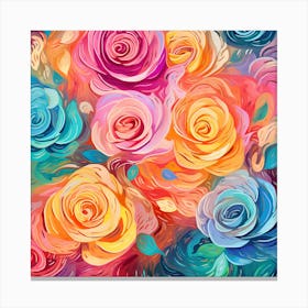 Colorful Roses 6 Canvas Print