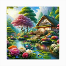 Zen Garden House Canvas Print