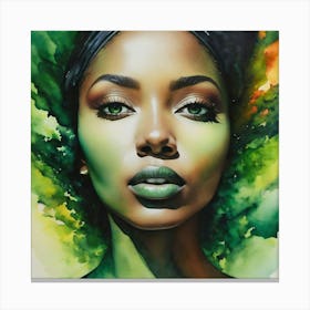 Green Woman Canvas Print