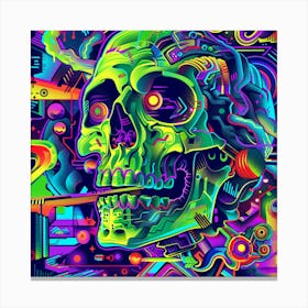 Psychedelic Skull 17 Canvas Print