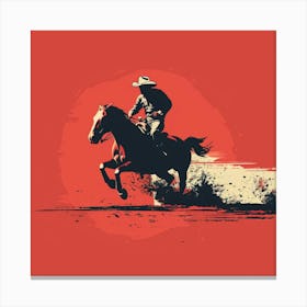 Cowboy Riding A Horse Canvas Print