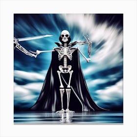 Skeleton With Sword 13 Canvas Print