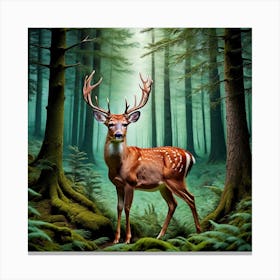 Deer In The Forest 36 Canvas Print