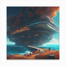 Spaceship In The Sky Canvas Print