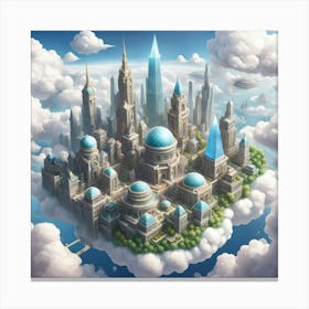 City In The Clouds 3 Canvas Print