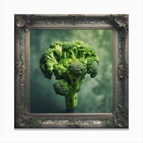 Broccoli In A Frame 25 Canvas Print