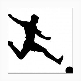 Soccer Player Kicking The Ball Canvas Print