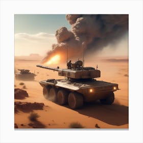 Tank In The Desert 5 Canvas Print