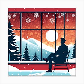 Christmas Window 8 vector art Canvas Print