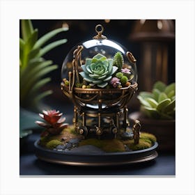 Miniature Garden In A Glass Ball Canvas Print