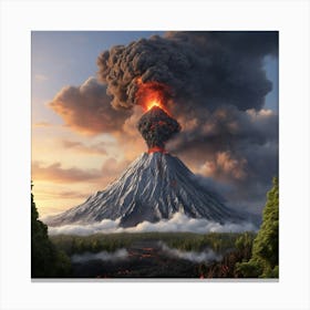 Volcano Stock Videos & Royalty-Free Footage Canvas Print