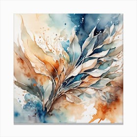Watercolor Of Seaweed Canvas Print
