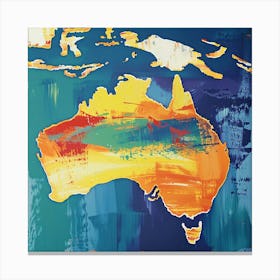 Australia Map 2 Canvas Print