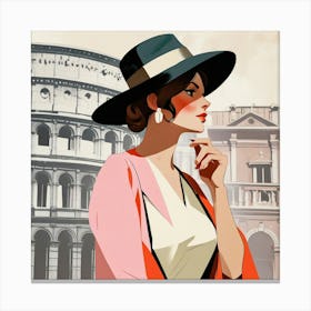 Italian woman in Rome 1 Canvas Print