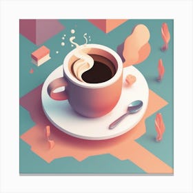 3d Coffee Cup Canvas Print