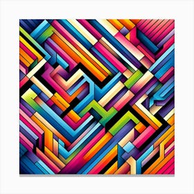 An Abstract Digital Art Piece Consisting Of Overlapping Geometric Shapes 1 Canvas Print