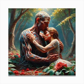 Man And A Woman Hugging 1 Canvas Print