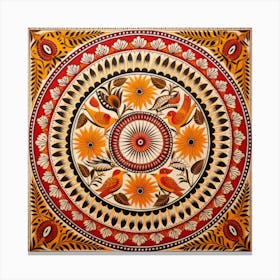 Indian Wall Painting Madhubani Painting Indian Traditional Style Canvas Print