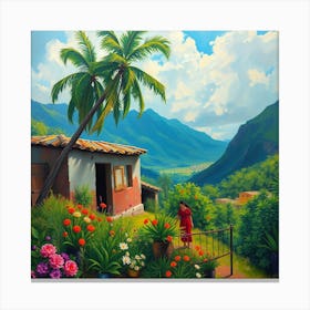 House In The Mountains Canvas Print