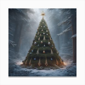 Christmas Tree In The Forest 75 Canvas Print