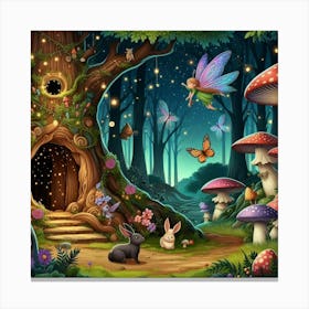 Fairy House In The Forest Canvas Print