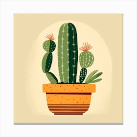 Cactus Illustration Art 50 Canvas Print