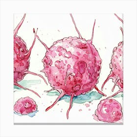 Editorial Art White Background T Lymphocyte 1 Canvas Print