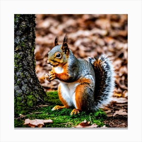 Squirrel In The Forest 18 Canvas Print