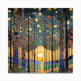 Klimt'S Forest 4 Canvas Print