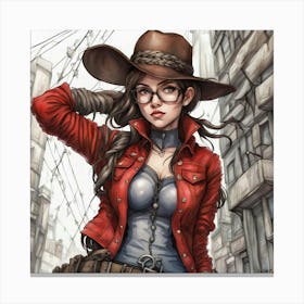 Student in Stetson Canvas Print