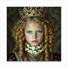 Portrait Of A Little Girl In A Crown Canvas Print