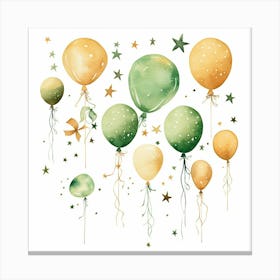 Watercolor Balloon Celebration Canvas Print