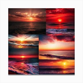Sunset Over The Ocean 203 Canvas Print