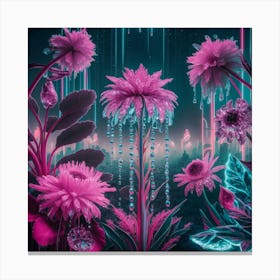 Flowers In The Rain Canvas Print