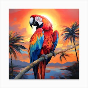 Parrot At Sunset 7 Canvas Print