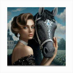 Lady With A Horse Canvas Print
