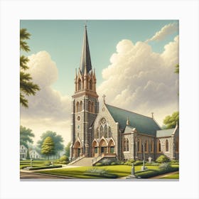 Church In The Countryside Canvas Print