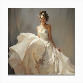 Bride In A White Dress 4 Canvas Print