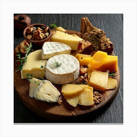 Firefly Artisan Cheese Board With Gourmet Selections 59783 Canvas Print