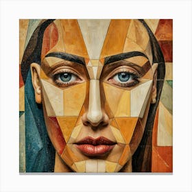 Geometric Face - Cubism Canvas Print