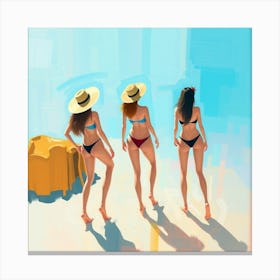 Three Women In Bikinis 1 Canvas Print