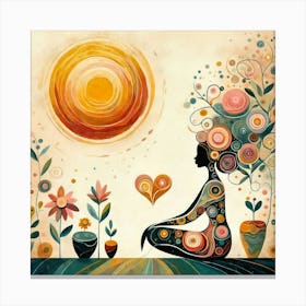 Yoga Meditation Sun Spiritual Nature Surreal Harmony Canvas Print