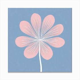 A White And Pink Flower In Minimalist Style Square Composition 578 Canvas Print